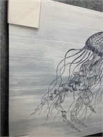 New, Swimming Jellyfish Canvas 
36” Square