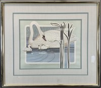 Harry Wysocki Embossed Swan Art Print