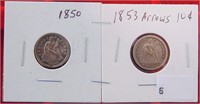 1850 & 1853 Seated Dimes
