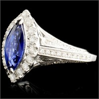 18K Gold Sapphire and Diam Ring -1.51ct, 0.65ctw