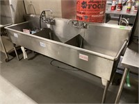 93" Stainless Steel Three Well Sink