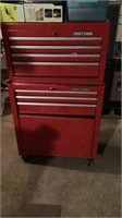 2 piece Craftsman tool box on wheels and contents