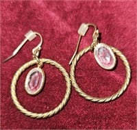 hoop earrings with stone