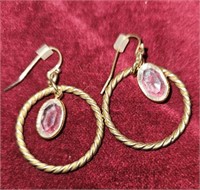 hoop earrings with stone