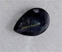 estate gemstone blue green sapphire pear shape