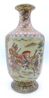 Large Chinese Fighting Warrior Moriage Vase.