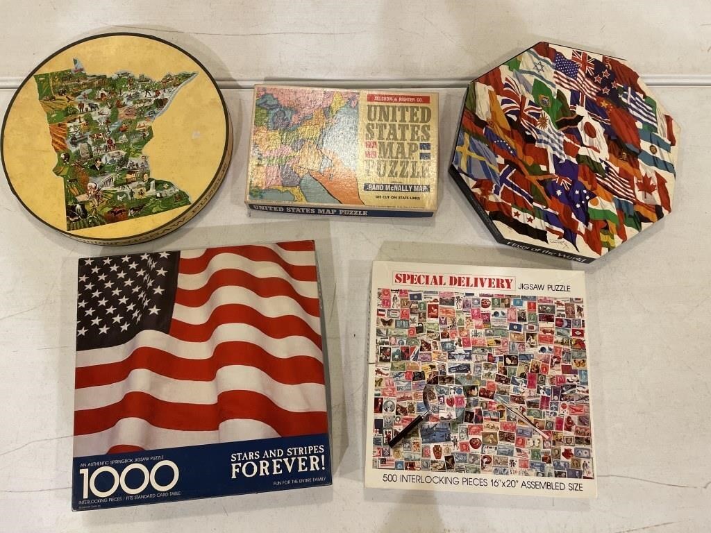 US Maps, Flags & Stamps Puzzles (2)