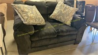 Loveseat with Decorative Throw Pillows