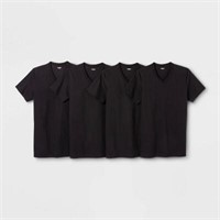 Men's 4pk V-Neck T-Shirt - Black L