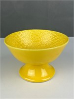 Cool vintage yellow pedestal bowl McCoy