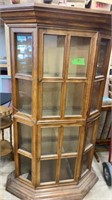 CHINA HUTCH WITH LIGHT   GLASS SHELVES