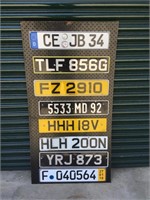 European Number Plates x 8 on board