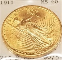 1911 $20 Gold Piece Unc.