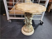 Small Marble Cherub Side Table