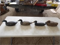 4 Vintage Duck Decoys, 3 Are wood one is Cork