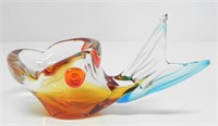 MCM CZECH/BOHEMIAN FISH SHAPED ART GLASS BOWL