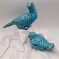 6"×10" Vintage Porcelain Dove and Baby