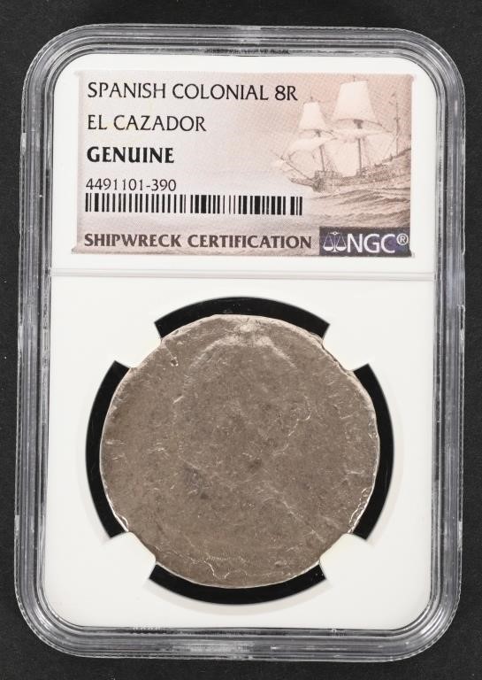 EL CAZADOR SHIPWRECK 8 REAL SILVER COIN,  NGC