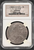 EL CAZADOR SHIPWRECK 1783 8 REAL SILVER COIN , NGC