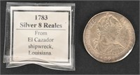 EL CAZADOR SHIPWRECK 1783 8 REAL SILVER COIN