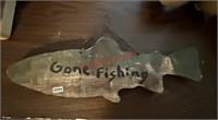 Gone Fishing Sign (living room)