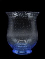 Steuben Controlled Bubble Blue Vase