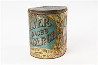 VINTAGE SILVER GLOSS STARCH EMBOSSED 6 LBS TIN