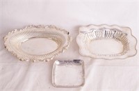 Three Antique Sterling silver trays325