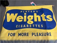 Vintage Banner, Players Weight Cigarettes (48 cm