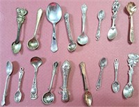 SMALL SPOONS SOME ARE PINS STERLING & METAL LOT