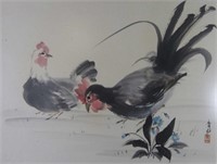 Chinese Watercolor of Chickens