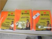 3 Blaze Orange Safety Vests
