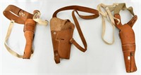 Lot of 3 Over the Shoulder Leather Holsters