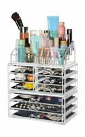 Detachable 9 Drawers Makeup Organizer Acrylic Box