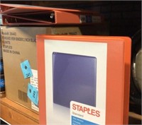 Lot of 6  orange 1" new staples file binders
