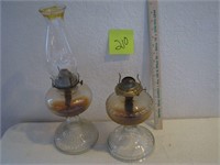 2 Oil Lamps (1 with globe)