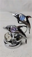 Crystocraft Dolphins Clock