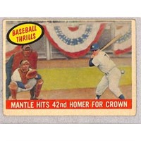 1959 Topps Mantle Hits 42nd Homerun Crease Free