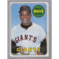 1969 Topps Willie Mays Crease Free