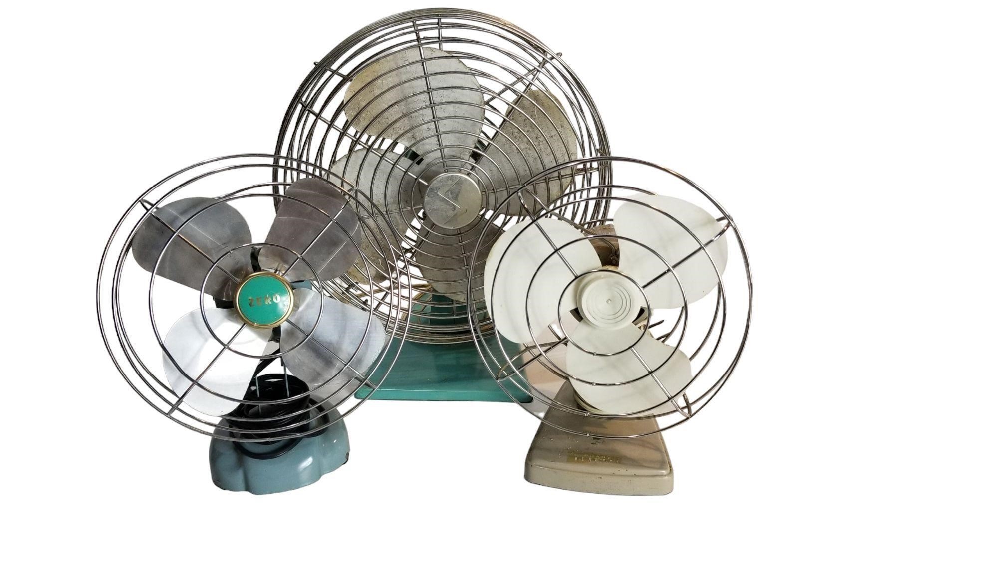 Vintage Metal Fans Zero, Superior, Sears