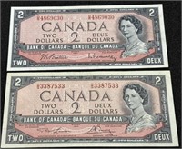 Canada 1954 Two Dollar Bills!