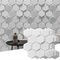 Art3d Textures 3D Wall Panels White Hexagon Design