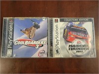 TWO PLAYSTATION VIDEO GAMES (COOL BOARDERS/RACING)