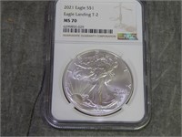 2021 .999 SILVER Eagle NGC MS70