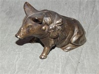 Shimer Cast Iron Pig with Bow Bank RARE        Shi