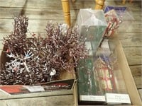 (2) Boxes w/ Village Frosted Bare Branch Trees