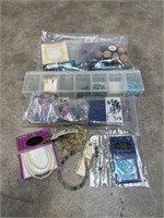 Assortment of beads and supplies for jewelry
