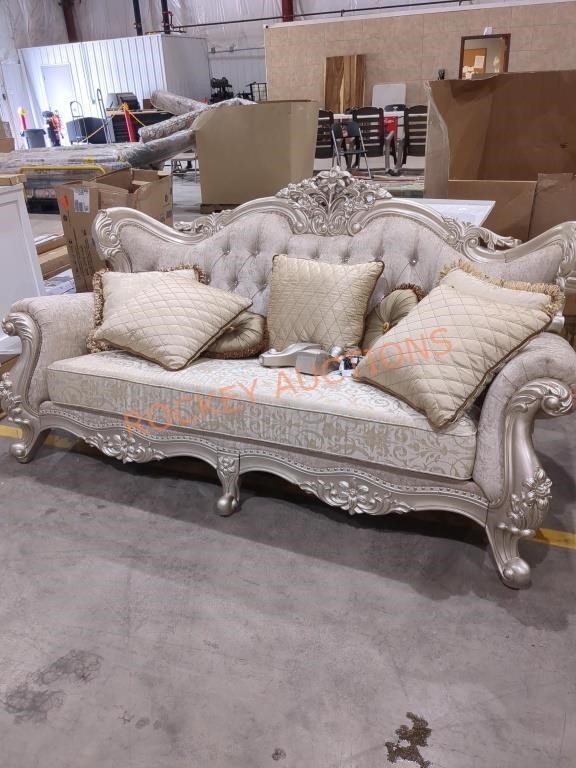 7'L Gold Couch