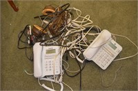 Box of Misc Cords & Telephones