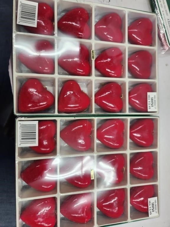 2 Packages Christmas Heart Ornaments